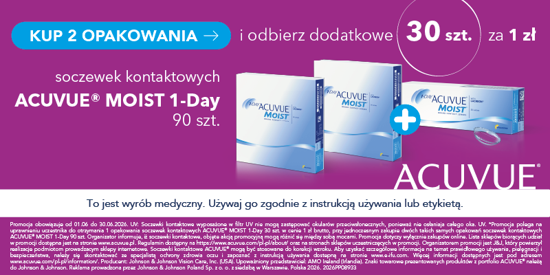 Acuvue Moist 1-Day zestaw z darmowym opakowaniem
