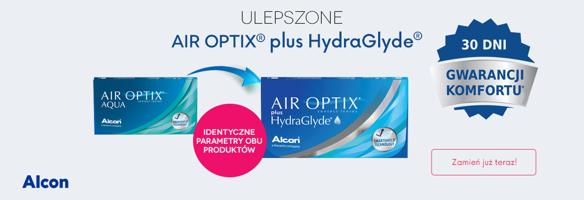 banner gwarancja komfortu z Air Optix plus HydraGlyde