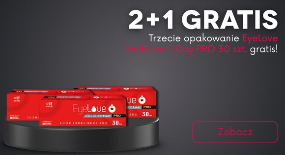 1 opakowanie gratis w zestawie soczewek kontaktowych