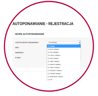 automatyczne ponawianie zamówień rejestracja