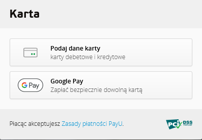 GooglePay ApplePay płatność
