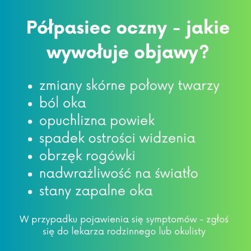 Półpasiec oczny - objawy