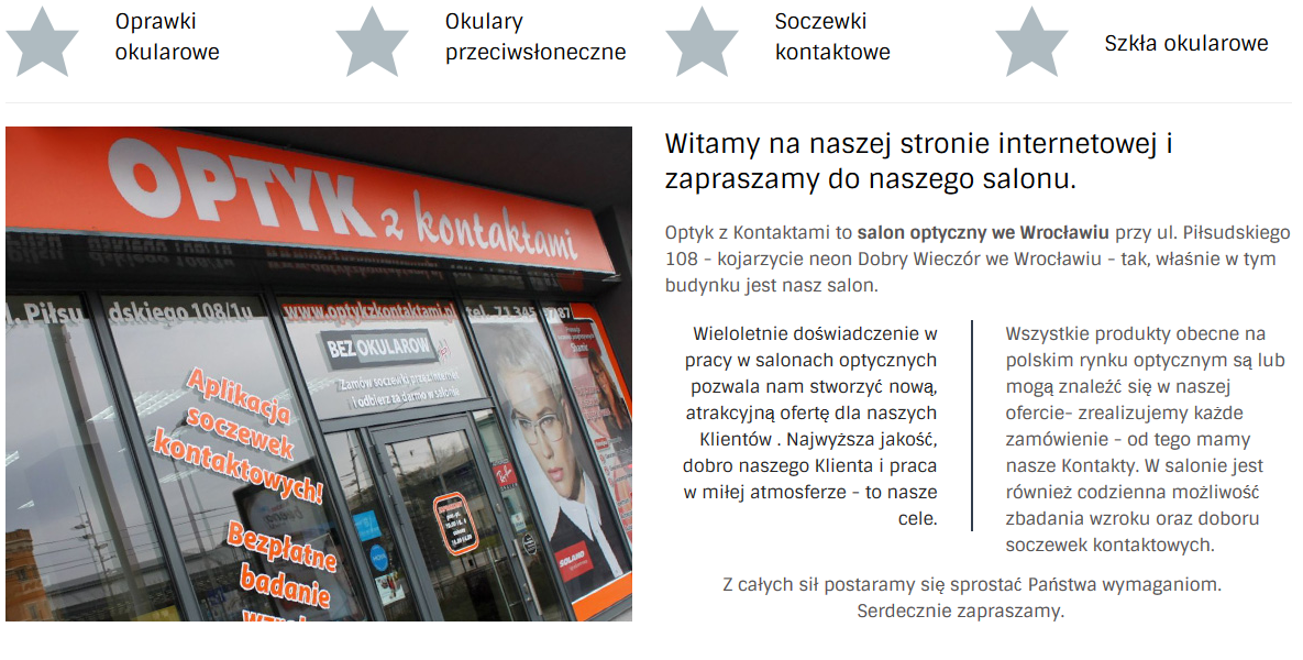 optyk z kontaktami