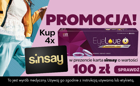 eyelove supreme 1-day pro + karta sinsay 100 złotych gratis