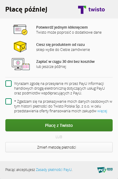 twisto - płatność odroczona