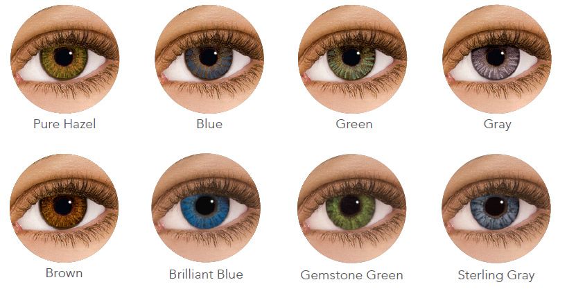Różne kolory oczu w soczewkach kontaktowych